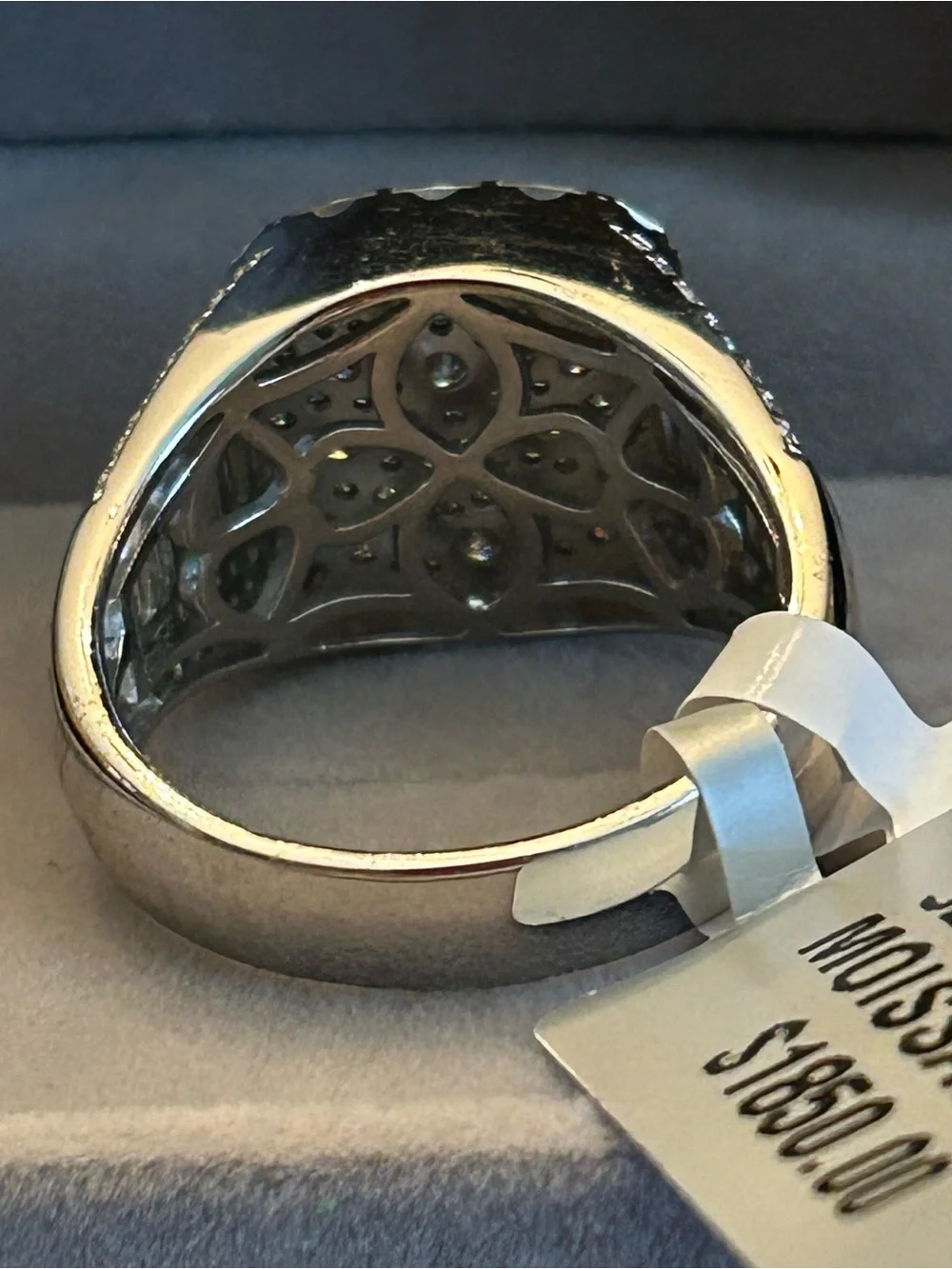 5.00CTW Moissanite Iced Out Men’s Ring 11.55Grams 925 Sterling Silver Size 12